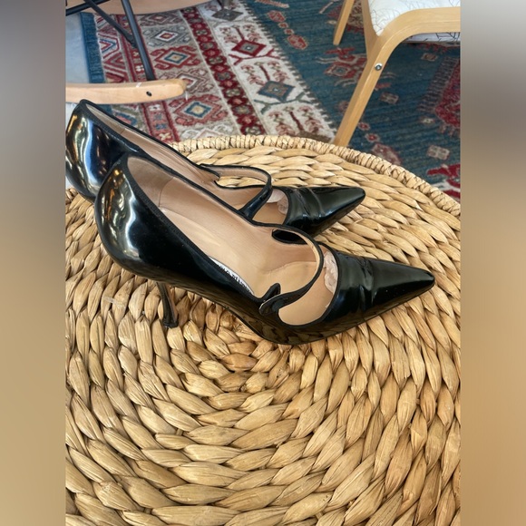 MANOLO BLAHNIK patent Campari Mary Janes Pumps Heels Shoes Size 38.5 8.5 - Picture 8 of 16